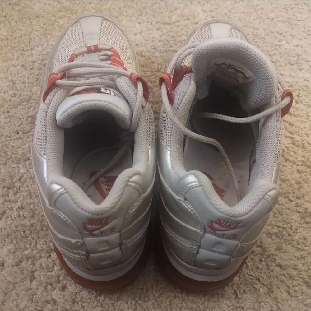 Nike Air Max 24/7 Metallic Silver Varsity Red Size 8 Men's Sneakers, PRE-OWNED